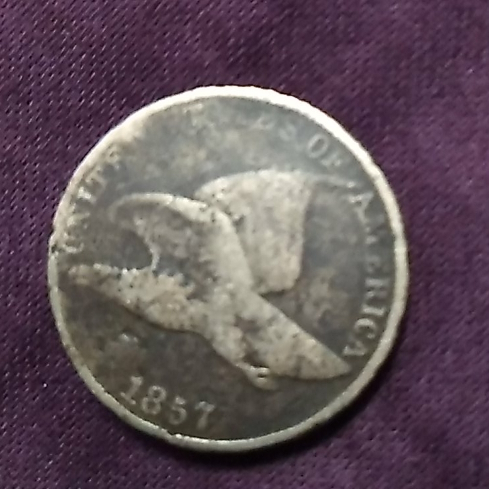 1857 p flying eagle wheat penny